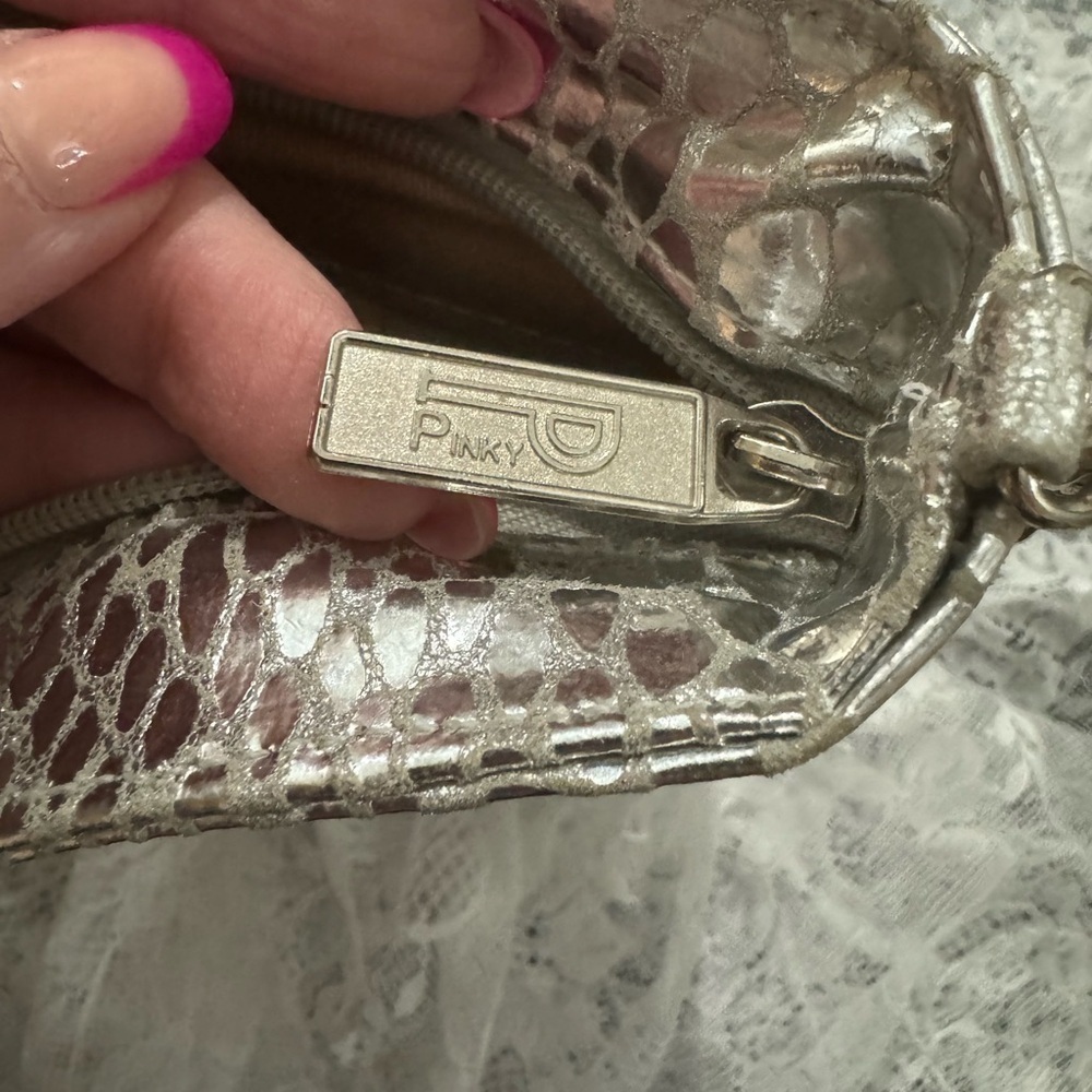 VTG Metallic Silver Patchwork Purse Shoulder Bag EUC USA 90’s 80’s Oversized - Picture 2 of 15